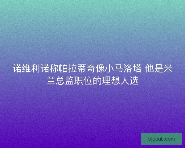 诺维利诺称帕拉蒂奇像小马洛塔 他是米兰总监职位的理想人选