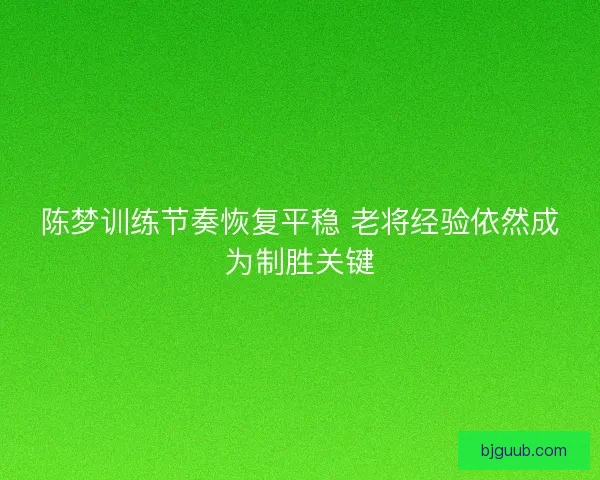 陈梦训练节奏恢复平稳 老将经验依然成为制胜关键